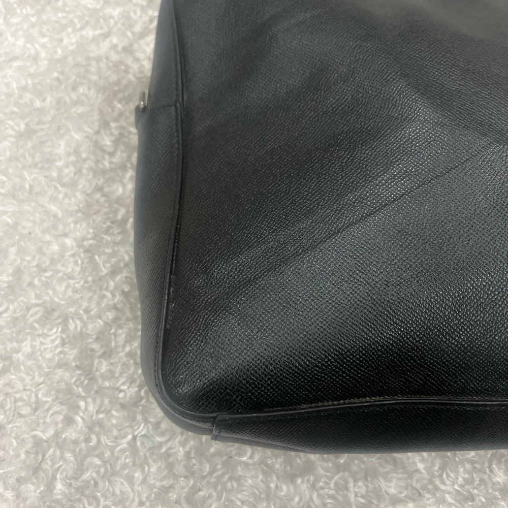 Burberry unisex black leather briefcase bag